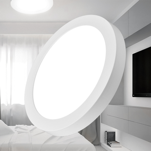 Braytron LED Deckenleuchte 24W 230V Anschluss Warmweiß 3000K, 2400 Lumen, IP40 Deckenlampe für Wohnzimmer, Küche, Flur (Weiß) – Ansicht 5