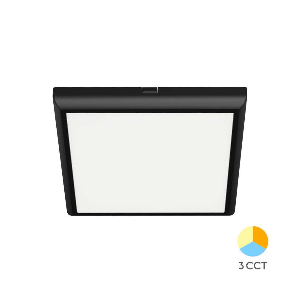 Panneau LED carré rétroéclairé 20W noir – 3 teintes (3000K / 4000K / 6500K) – BP04-72081