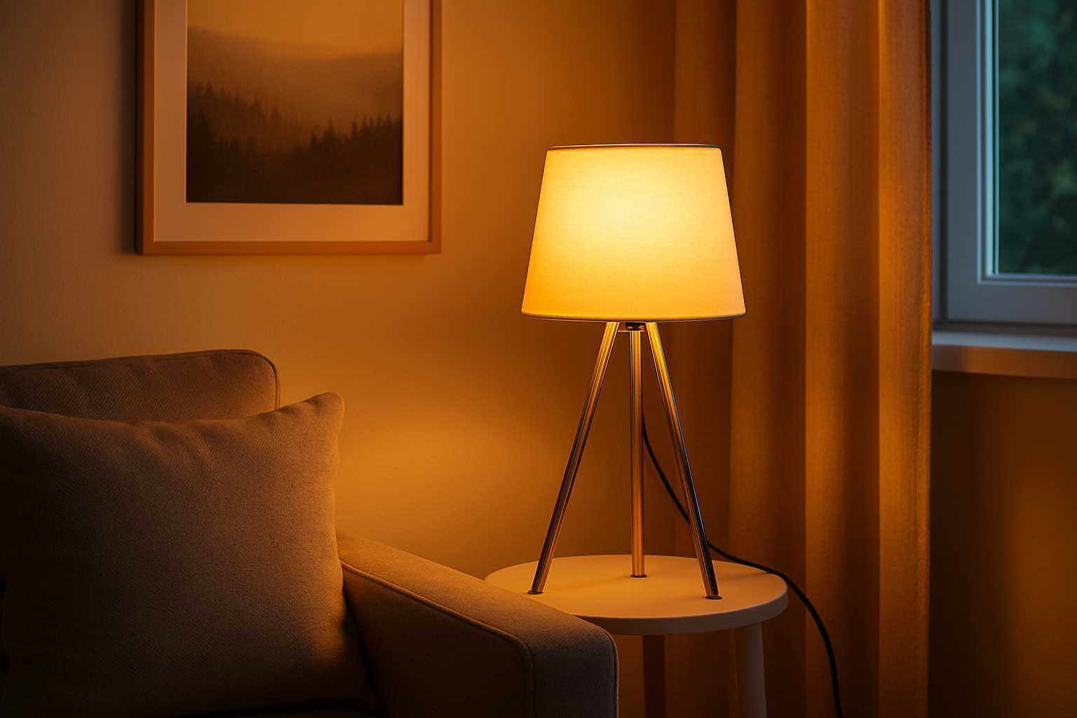 Lampe de table design tripode blanc – E27, hauteur 48 cm – BV06-00020