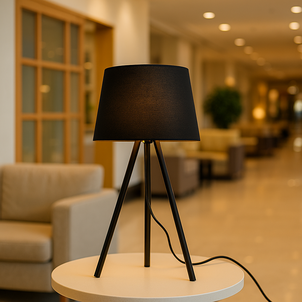 Lampe de table design tripode noir – E27, hauteur 48 cm – BV06-00021
