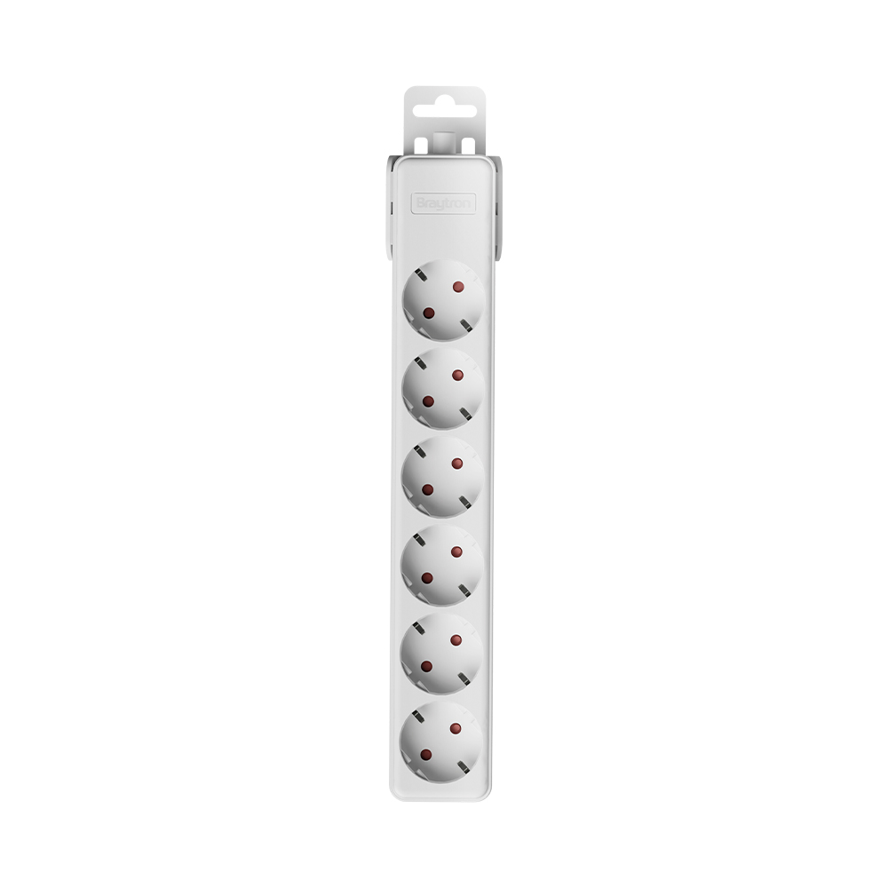 Braytron Mehrfachsteckdose 6-Fach ohne Kabel, ohne Schalter, 3680W, Kindersicherung, Steckdosenleiste für individuelle Installation mit Clip-System – Ansicht 2