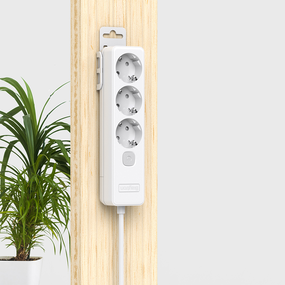 Braytron Mehrfachsteckdose 3-Fach ohne Kabel, mit beleuchtetem EIN-/Ausschalter, 3680W, Kindersicherung, Steckdosenleiste für individuelle Installation mit Clip-System – Ansicht 7