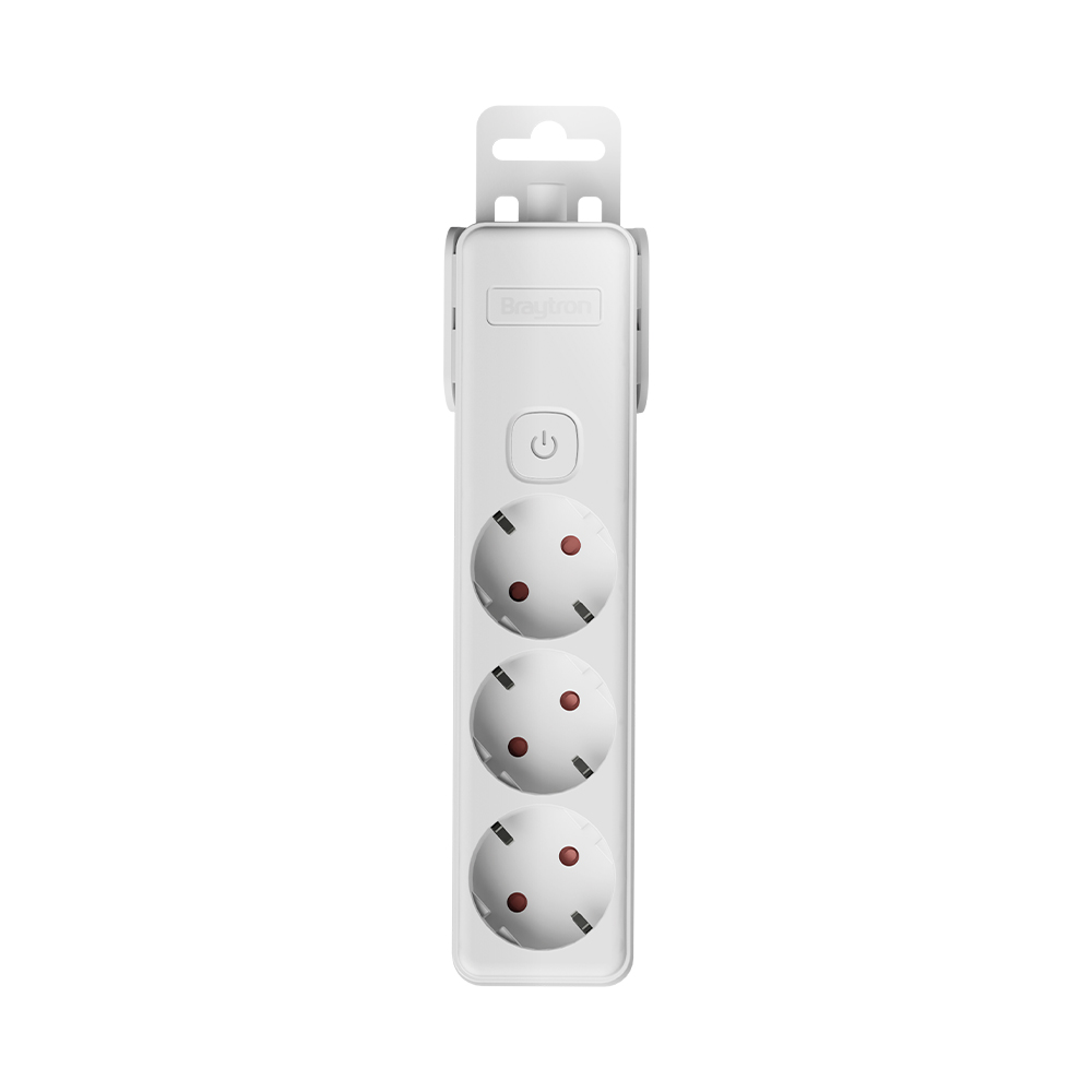 Braytron Mehrfachsteckdose 3-Fach ohne Kabel, mit beleuchtetem EIN-/Ausschalter, 3680W, Kindersicherung, Steckdosenleiste für individuelle Installation mit Clip-System – Ansicht 6