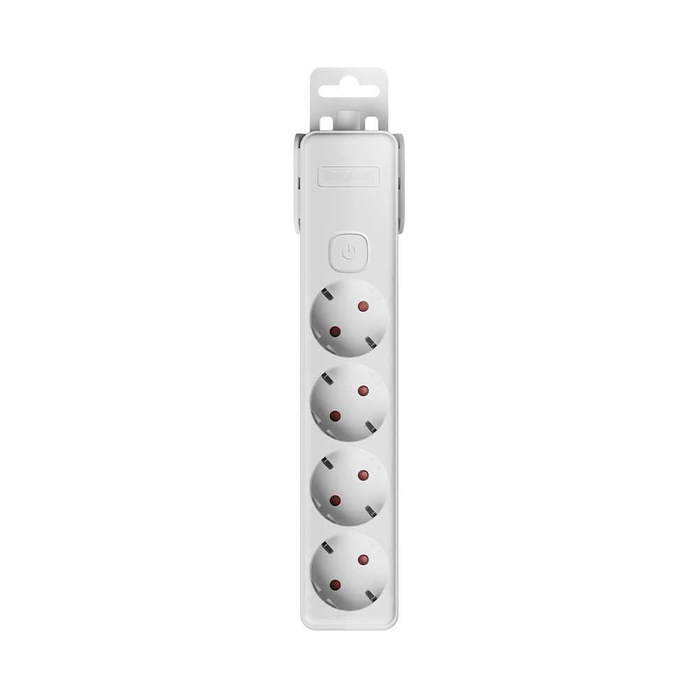 Braytron Mehrfachsteckdose 4-Fach ohne Kabel, mit beleuchtetem EIN-/Ausschalter, 3680W, Kindersicherung, Steckdosenleiste für individuelle Installation mit Clip-System – Ansicht 3