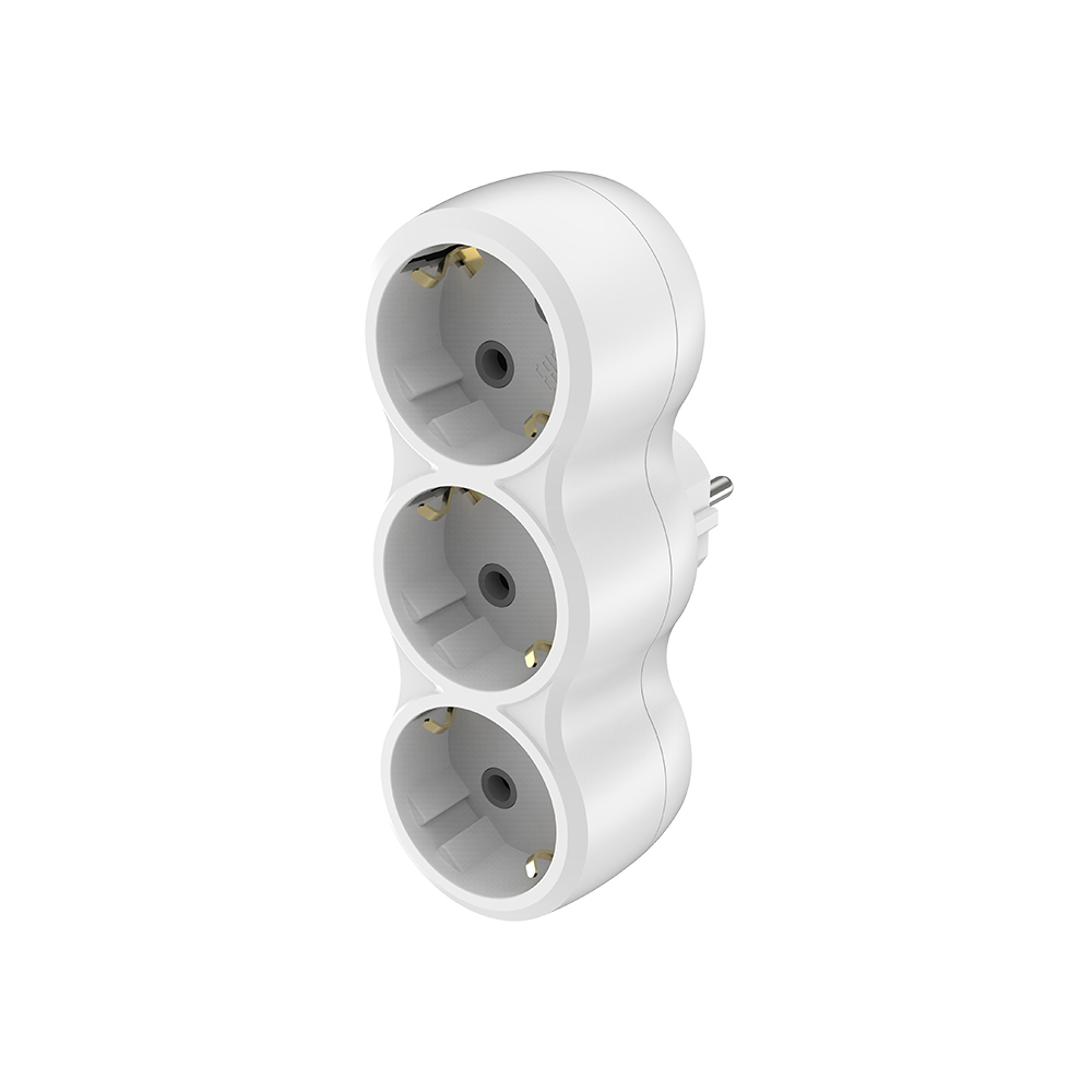 Adaptateur tripode 3 prises – compact, 3680W, 230V – BY72-02030