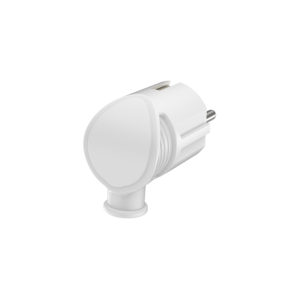 Braytron Kabelstecker Standard, 230V, 16A, Schutzkontaktstecker, robuster Netzstecker für Kabelmontage, weiß – Ansicht 2
